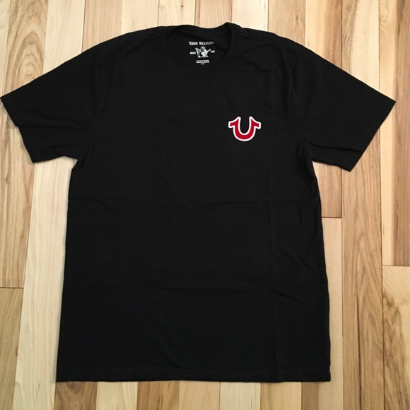 True Religion Men's Buddha Logo Print Tee T-Shirt in Black Size M - Picture 2 of 6